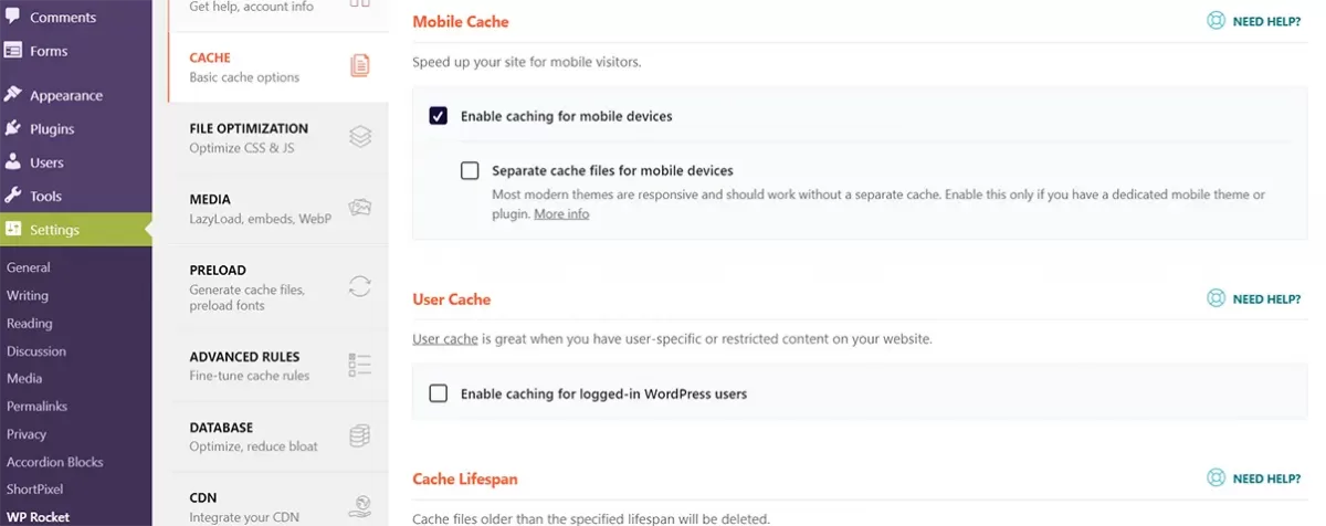 How to speed up WordPress on mobile devices using WP-Rocket plugin